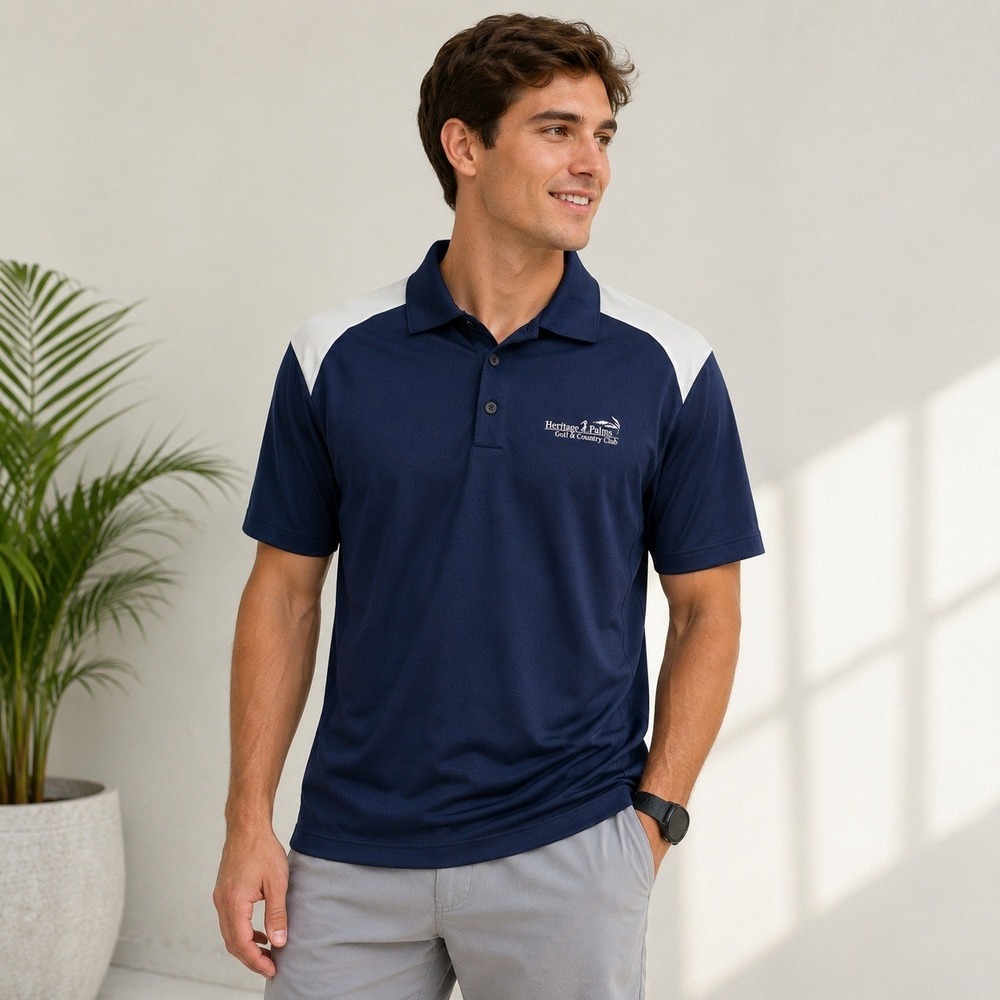 Nike Golf Fit‎ Dry Polo Shirt Mens Small Navy Blue Heritage Palms Country Club